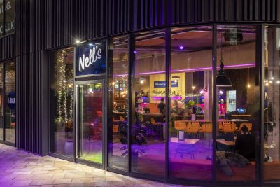 Exterior of Nell's Pizza at Kampus.